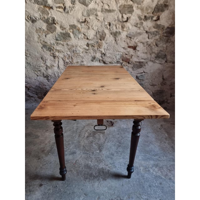 Vintage Pine Table with Extendable Side, 1930s For Sale - Image 4 of 18