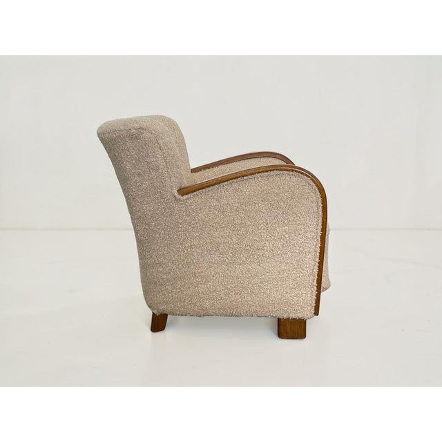 Danish Art Deco Style Lounge Chairs in Beige Bouclé, 1940s, Set of 2 For Sale - Image 6 of 13
