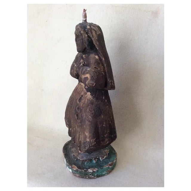 Figurative Early Antique Christian Religious Santos, Nun, European Relic For Sale - Image 3 of 7