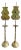 Pair of Antique Korean Brass Candlesticks with Reflector Shields For Sale