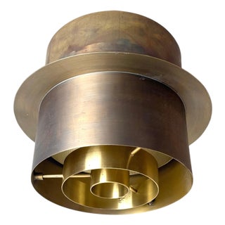 German Brass Architectural Ceiling Light Lamp, 1960s For Sale