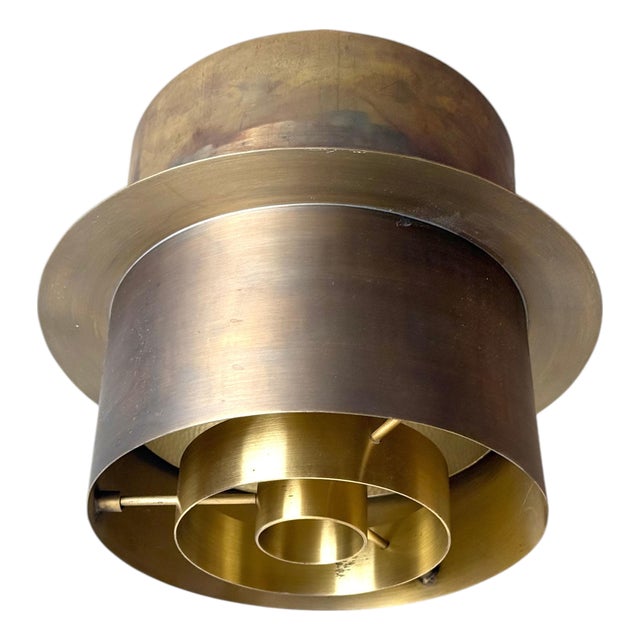 German Brass Architectural Ceiling Light Lamp, 1960s For Sale