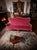 Antique Red Velvet and Walnut Sofa For Sale - Image 5 of 5