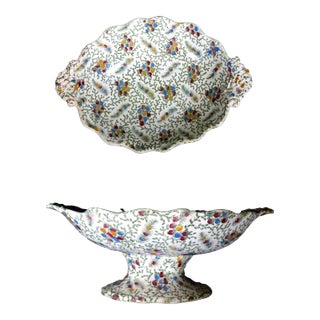 Old Hall Earthenware ‘Shell’ Pattern Tazza or Comport, Polychrome Circa 1861–1886 For Sale