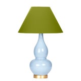 Image of Casa Cosima Double Gourd Table Lamp, Stinson Blue/Dark Celery Shade For Sale