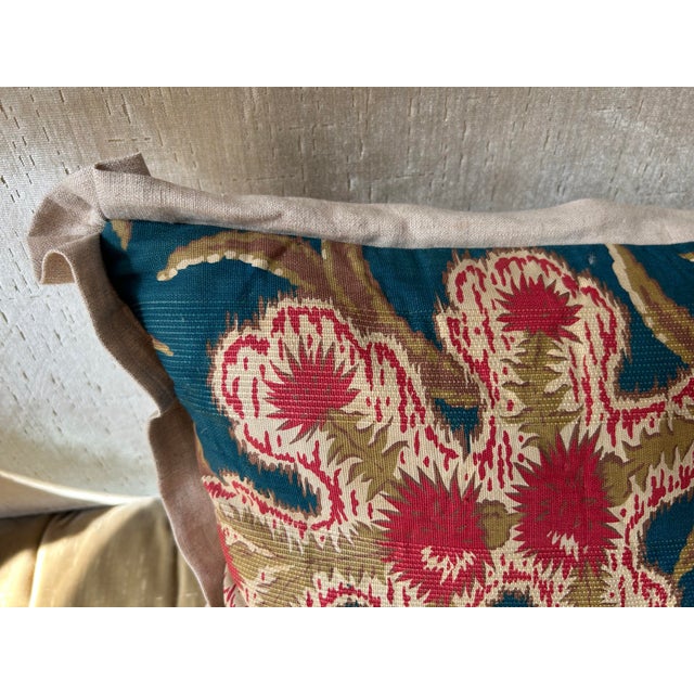 French Antique French Fabric Pillow For Sale - Image 3 of 5