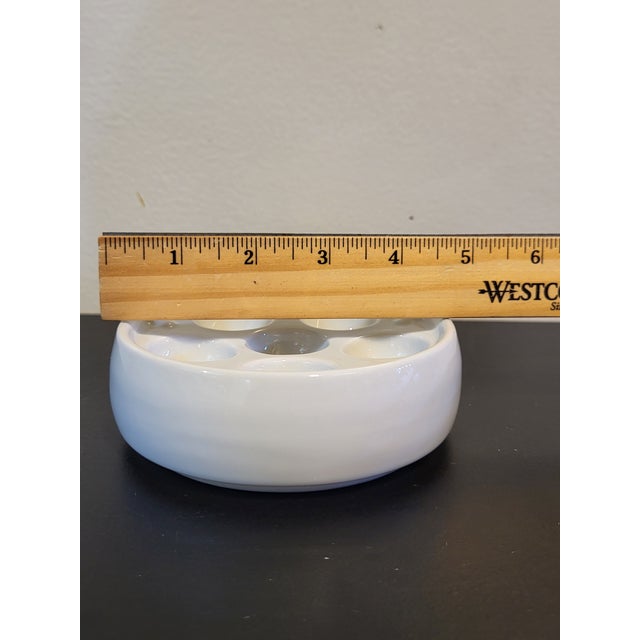 1990s White Porcelain Escargot Baking Dish France For Sale - Image 9 of 11
