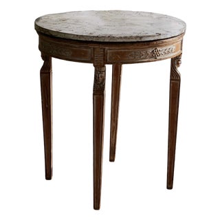 Early 19th Century Empire Style Wood Occasional Table With Marble Top For Sale