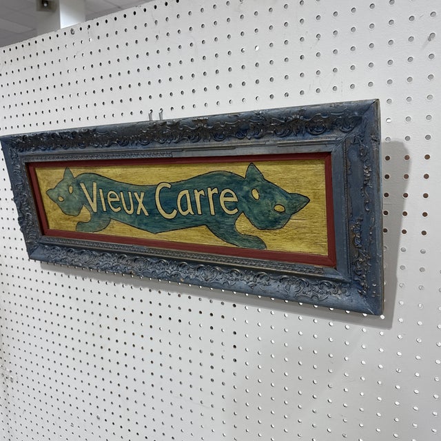 1970s 1970s Vintage Painted French Cat Folk Art Sign For Sale - Image 5 of 10