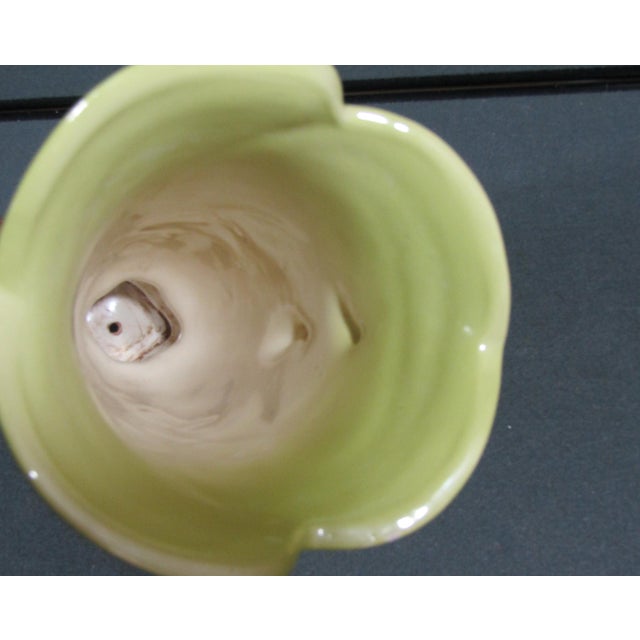 1950s Hull Woodland W-18 Chartreuse & Pink Hi-Gloss Art Pottery Vase For Sale - Image 11 of 14