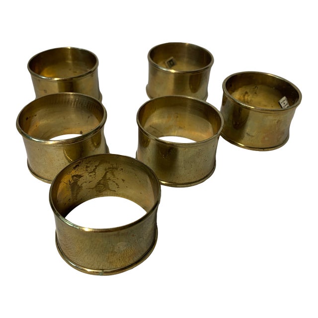 Vintage Brass Napkin Rings - Set of 6 For Sale