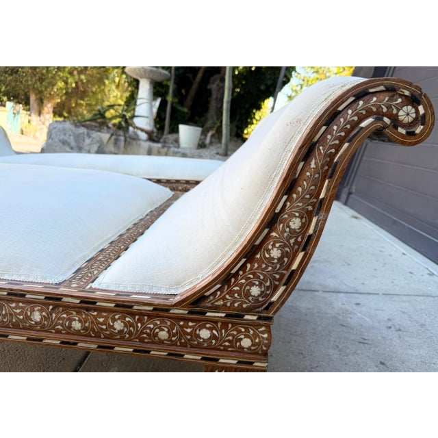 Early 20th Century Levantine-Style Bone-Inlay Daybeds - Pair For Sale - Image 9 of 9