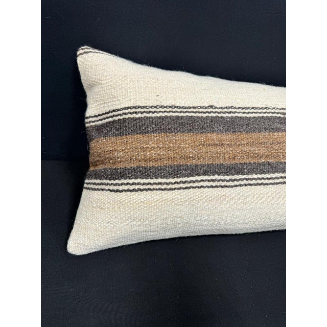 Turkish Hemp Pillow Cushion Natural Beige Brown Cushion Cover 14"x40" #30515 Enhance your home decor with our Kilim Pillow...
