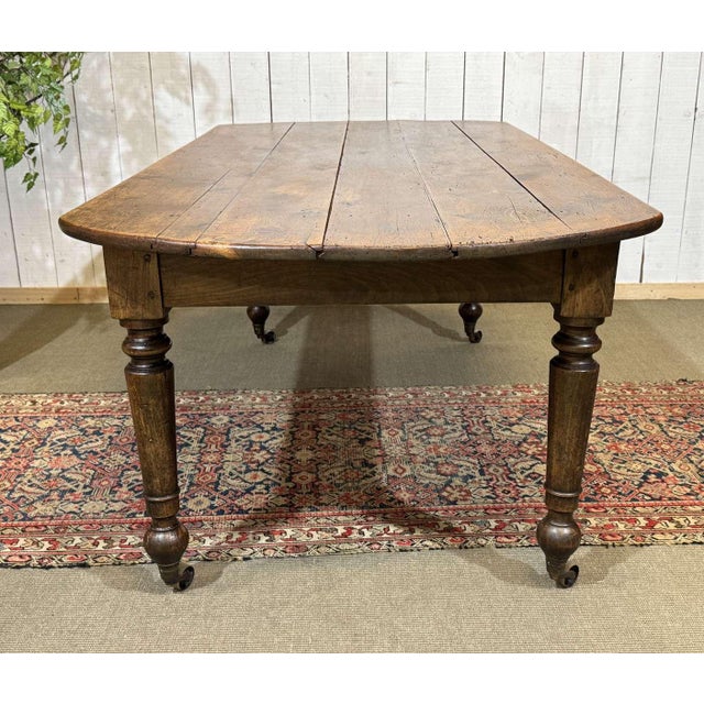 19th-Century Farmhouse Table with Fir Top and Poplar Base For Sale - Image 13 of 18