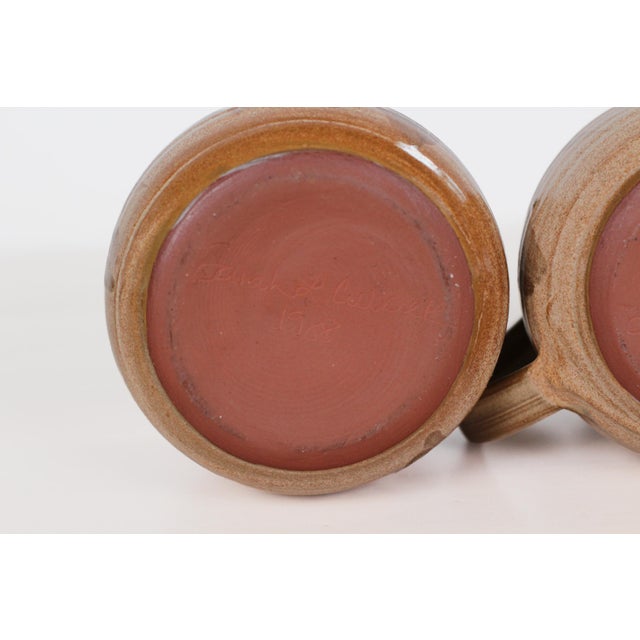 1988 Handmade Studio Pottery Sugar Bowl & Creamer Set | Signed by Artist For Sale - Image 10 of 12