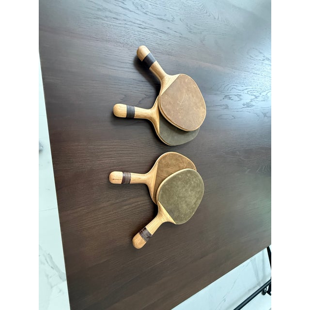 Industrial District Eight Artisanal Ping Pong Table, Smoked Oak With Cast Iron Base For Sale - Image 3 of 10