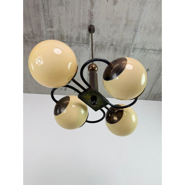 Czechoslovak Art Deco Rondocubist Geometric Chandelier, 1930s For Sale - Image 4 of 14