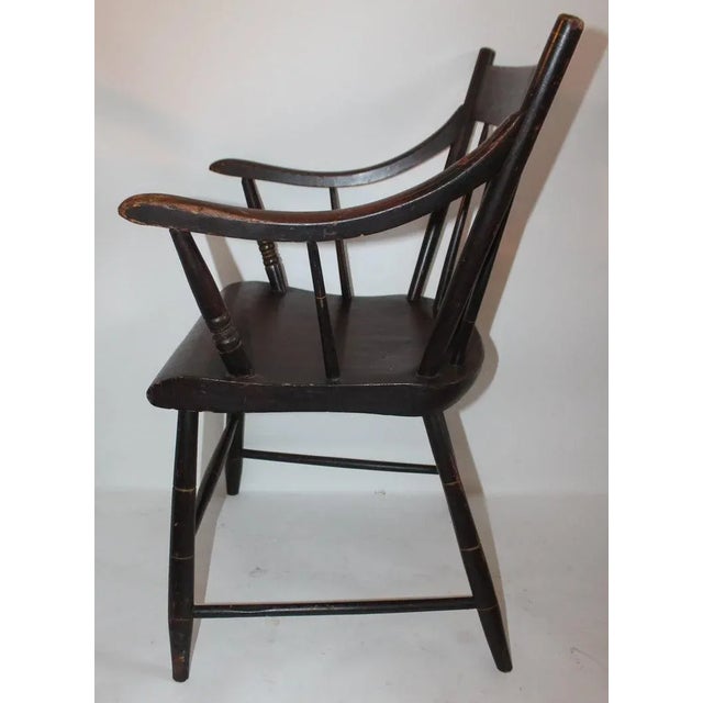 Brown Early Original Paint Decorated 19th Century Hitchcock Armchair For Sale - Image 8 of 9