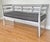 Antique 19th-century Swedish Gustavian-style bench with a graceful neoclassical silhouette, carved back detail, shaped...