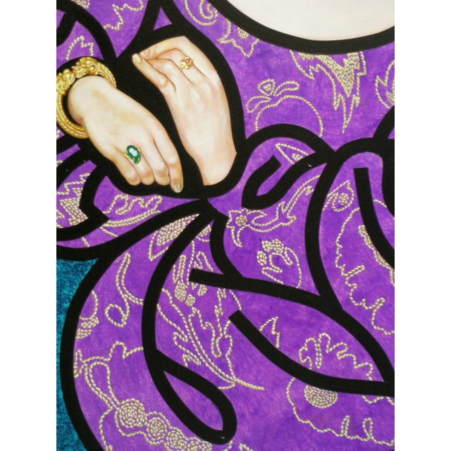 Contemporary Archival Portrait Print of a Courtisan on Canvas For Sale In Miami - Image 6 of 11