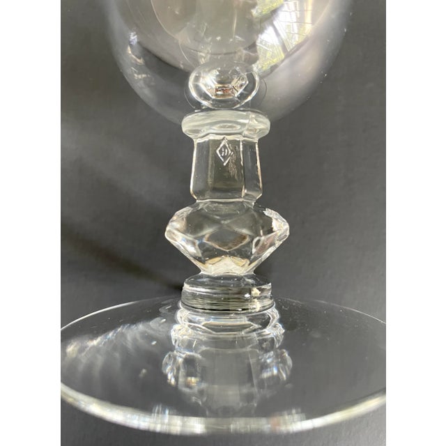 Glass 1940's Dolly Madison Rose Etched Crystal Glasses by Heisey - Set of 7 For Sale - Image 7 of 12