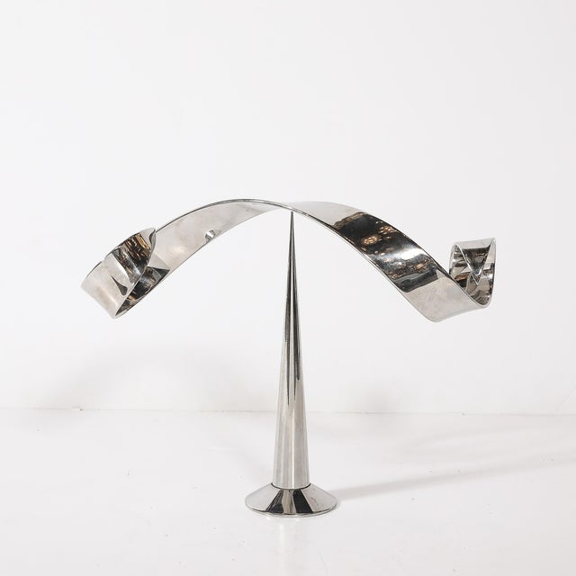 1970s Mid-Century Modernist Elijah David Herschler Chrome Kinetic Sculpture For Sale - Image 5 of 17