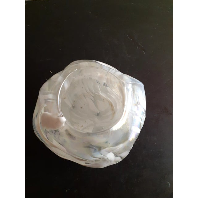 This is a STUNNING Cristal D Arques France Iridiscent Snowball 4" Single Votive Candle. Procured at auction BOX 27