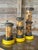 Wood Set of Three Vintage Scorched Bamboo and Rattan Wrapped Candlesticks For Sale - Image 7 of 12