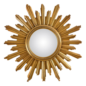 Mid-Century Convex Gilt Sunburst Mirror, 1960s