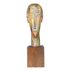 Vintage Boho Plaster Bust After Modigliani