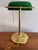 Vintage Brass Emeraldite Glass Shade Bankers Lamp For Sale - Image 4 of 9