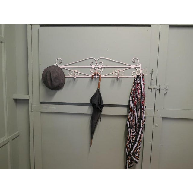 Long Wrought Iron Hat and Coat Rack, 1930 For Sale - Image 3 of 7