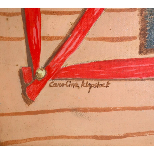 Red Caroline Klopstock Trompe l'Oeil Oil Painting, 1976 For Sale - Image 8 of 12