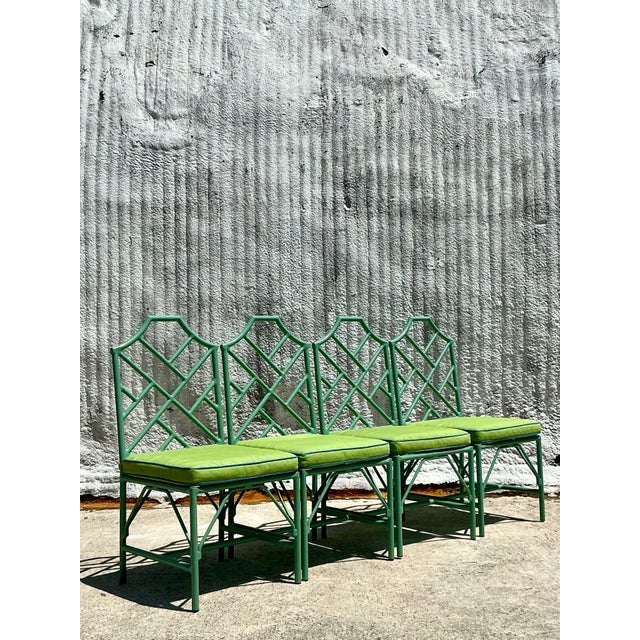 Vintage Coastal O’Brien Iron Works Dining Table & 4 Chairs For Sale - Image 12 of 12