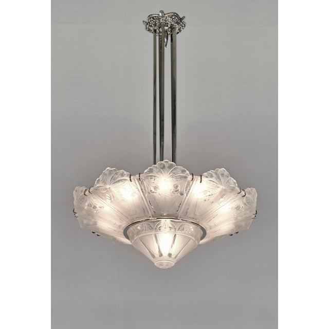Marius-Ernest Sabino French Art Deco Chandelier by Marius Sabino 1920s France For Sale - Image 4 of 13