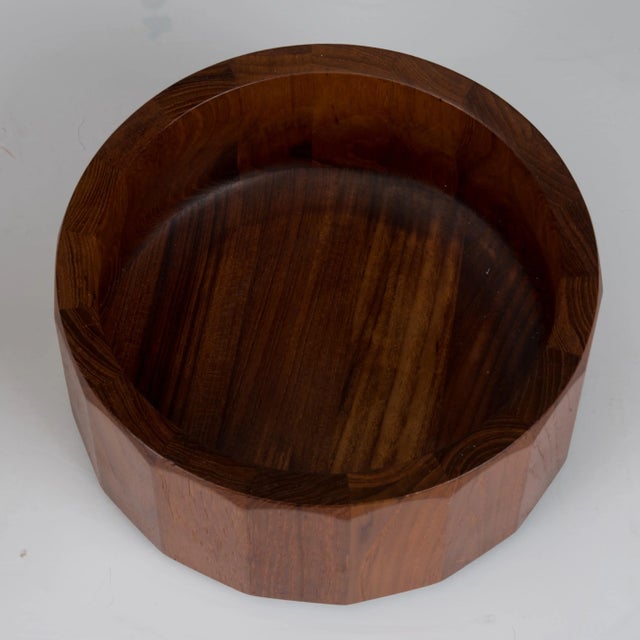 Wood Early Dansk Quistgaard Ihq Jhq Faceted Teak Salad Centerpiece Bowl 4 Unmarked Serving Bowls For Sale - Image 7 of 13