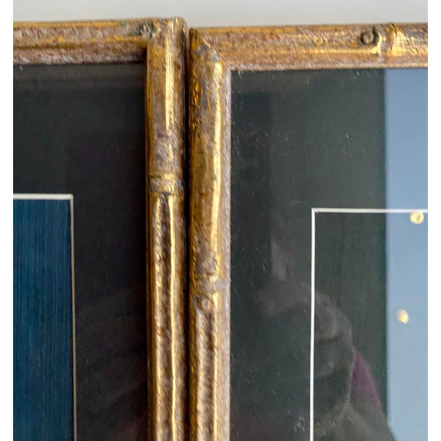 Vintage Lotus Botanical Prints, Gold Faux Bamboo Frames – Set of 3 For Sale - Image 10 of 12