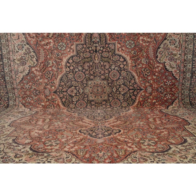 1970s 1970s Vintage Persian Handmade Wool 8x11 Red Area Rug For Sale - Image 5 of 11
