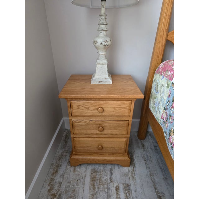 Hunt Country 3-Drawer Nightstands in Oak - A Pair For Sale - Image 4 of 9