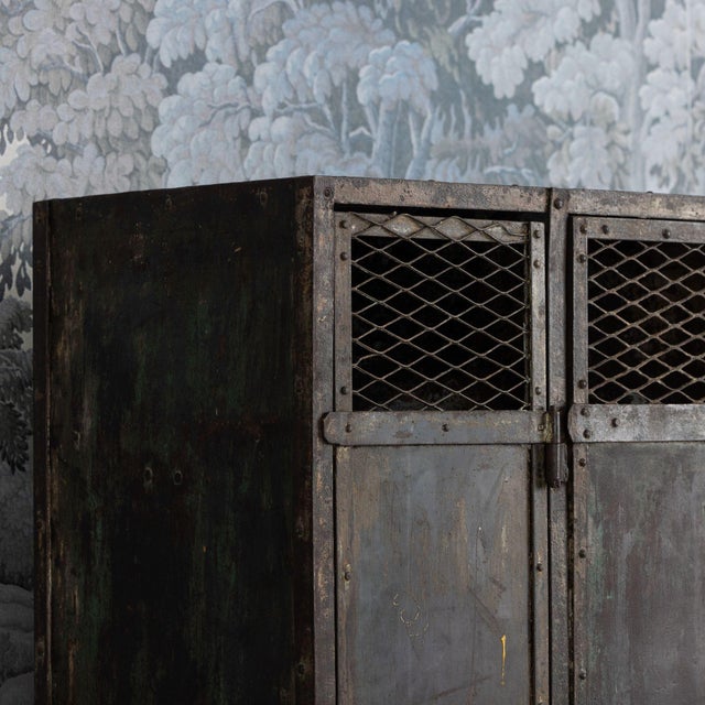 Antique French Slate Mine Metal Lockers, Circa 1900 For Sale - Image 9 of 17
