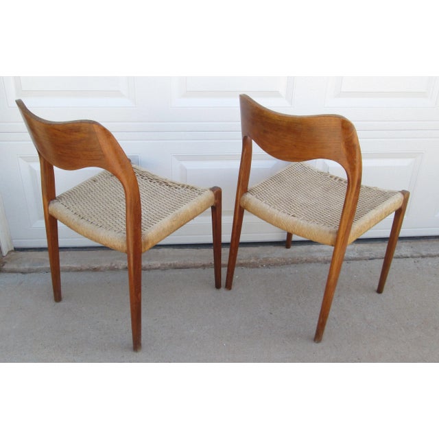 Niels Moller 2 Niels Otto Moller Attributed Model 71 Chairs For Sale - Image 4 of 12