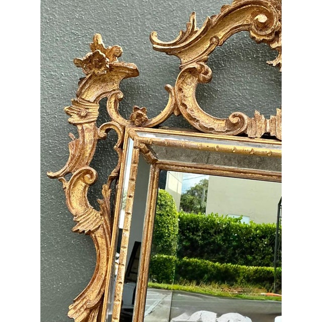 Late 20th Century Vintage LaBarge Gilt Carved Wood Mirror For Sale - Image 5 of 12