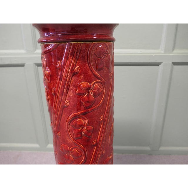 Victorian Glazed Faience Jardiniere Plinth from Burmantofts For Sale - Image 3 of 8