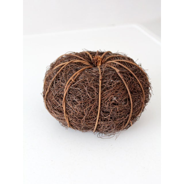 Late 20th Century Vintage Woven Grapevine Pumpkin Fall Decor For Sale - Image 5 of 11
