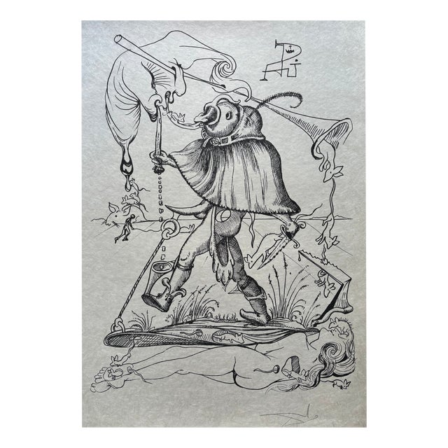 Salvador Dali, Brother Jean Des Entommeures or Cardinal Du Bellay from Les Songes Drôlatiques De Pantagruel, Original Large Lithograph, 1973 For Sale