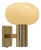 Vintage Scandinavian Brass Wall Lamp with Opaline Glass Mushroom Shade, 1960s For Sale