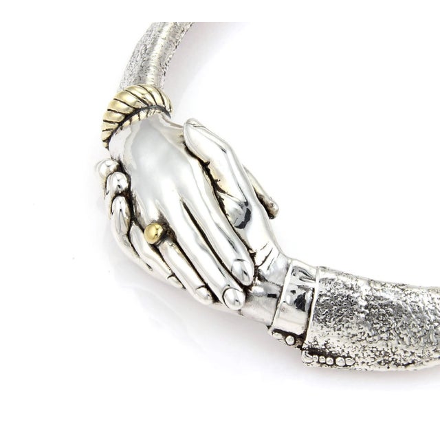 Yaacov Heller Handshake Choker Necklace in Sterling Silver LTD 23/250 For Sale - Image 4 of 6