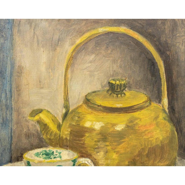 Modern Still Life Scene, Oil on Canvas Panel, 20th Century For Sale - Image 3 of 6