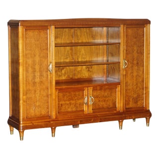 French Art Nouveau Burr Walnut Bookcase by Leon Jallot For Sale