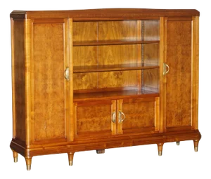French Art Nouveau Burr Walnut Bookcase by Leon Jallot